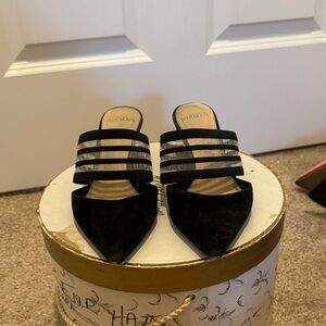 Alexandre Birman suede kitten mules